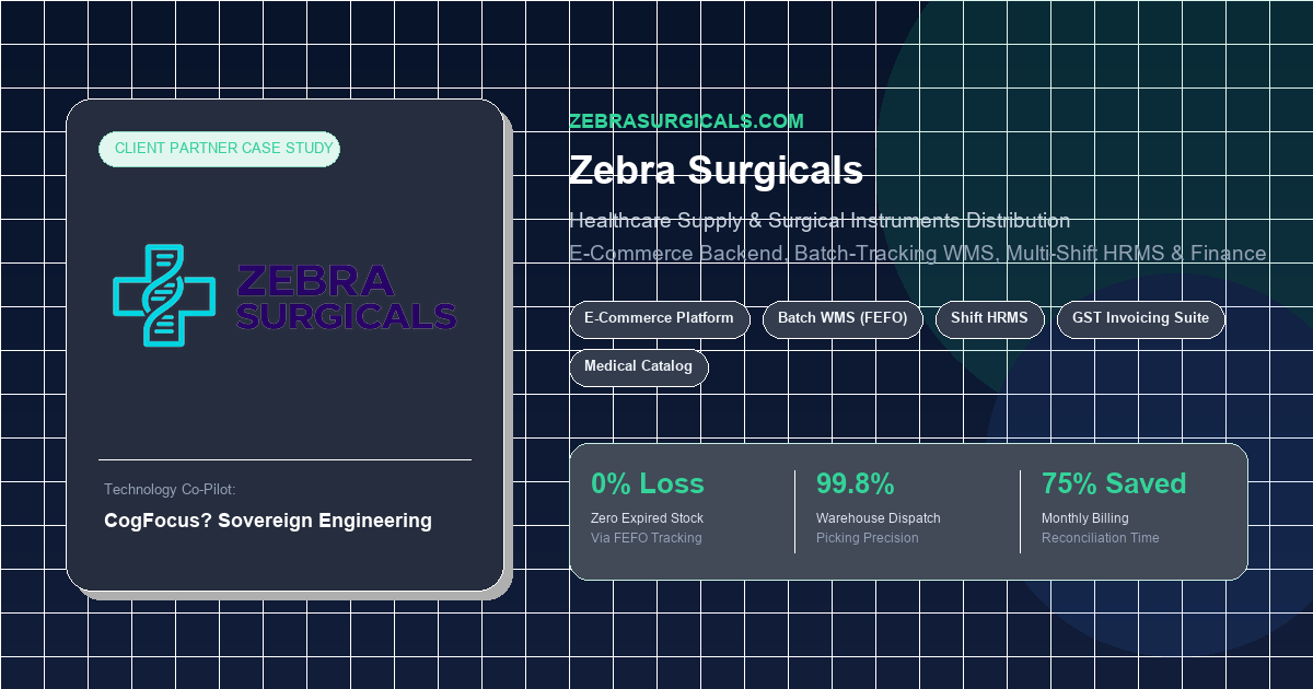 Healthcare E-Commerce & Operations Modernization: High-Velocity Web Platform, Batch-Tracking WMS, Multi-Shift HRMS & Automated Finance Suite